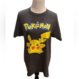 Pokemon T Shirt Officially Licensed Pokemon Pikachu Shirt Crewneck Black- Medium